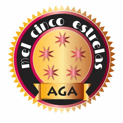 Distintivo Mel Cinco Estrelas da Asociación Galega de Apicultura