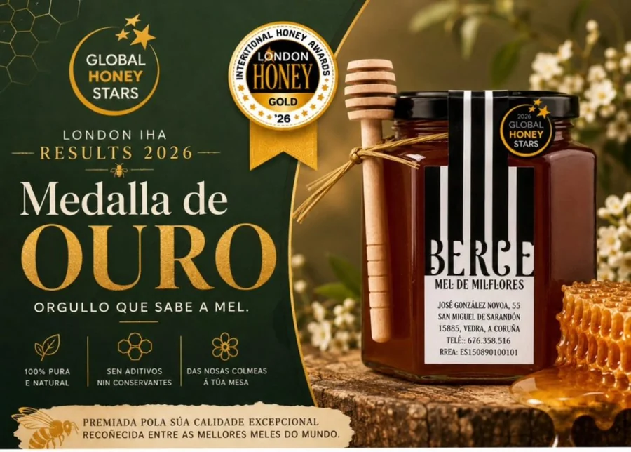 Recoñecemento London International Honey Awards, ouro 2026